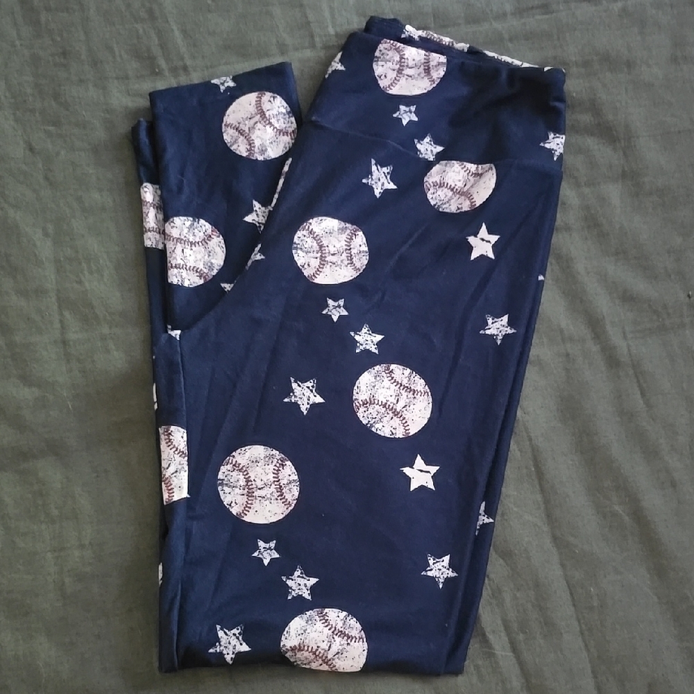 Navy Blue Baseball Leggings